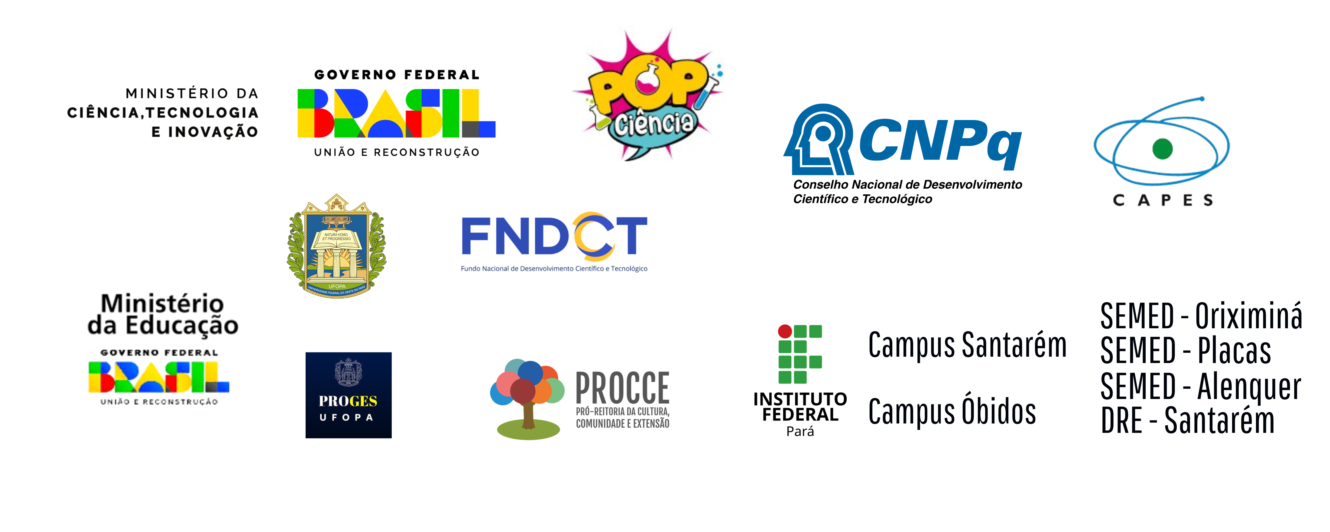 Logos dos apoiadores da FECITBA-PA